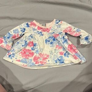 Burt's Bees Baby Pink and Blue Long Sleeve Tee